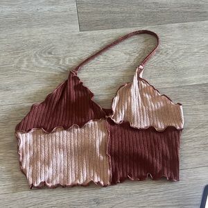 Brown crop top